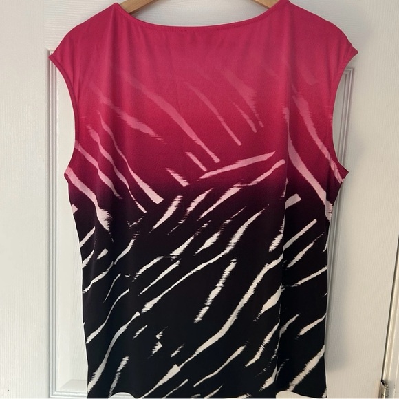 Calvin Klein Ombre Sleeveless Pink and Black Blouse Polished Workwear Style - Picture 2 of 2